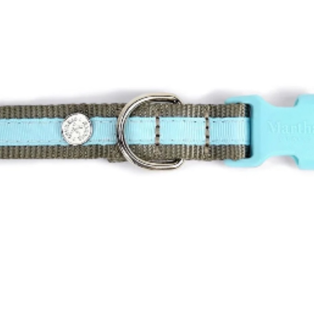 NWT Martha Stewart Nylon Dog Collar Size 20 For Neck 18-26" Mint Green/Gray - Picture 6 of 11